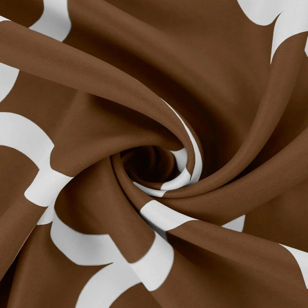 Melodieux 42x63 Coffee Brown Moroccan Grommet Curtain Panel Blackout Insulated 1